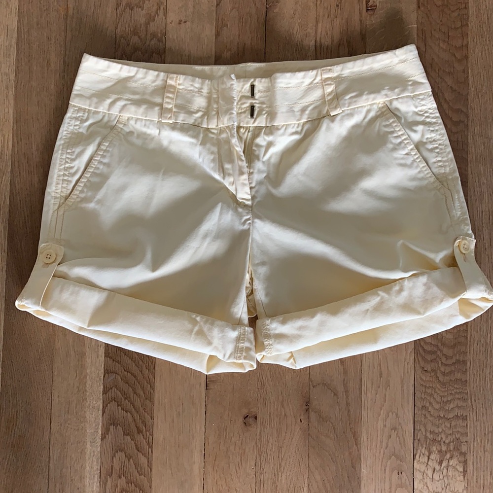 J. Crew light yellow chino shorts
